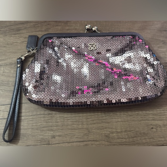 Coach Sequin Wristlet Clutch - purple - Picture 1 of 4